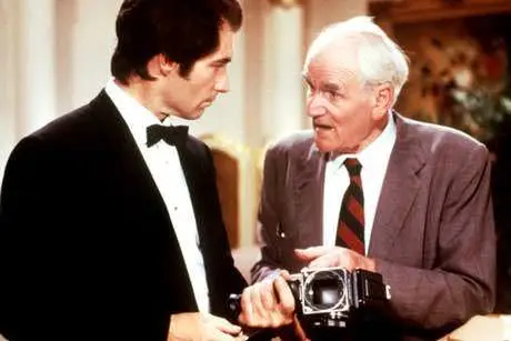 Timothy Dalton with camera gun