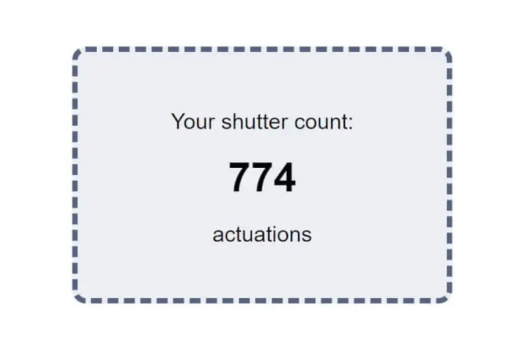 Shutter Count Finder