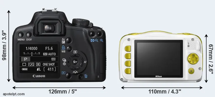 Comparison 1000D or W150 rear