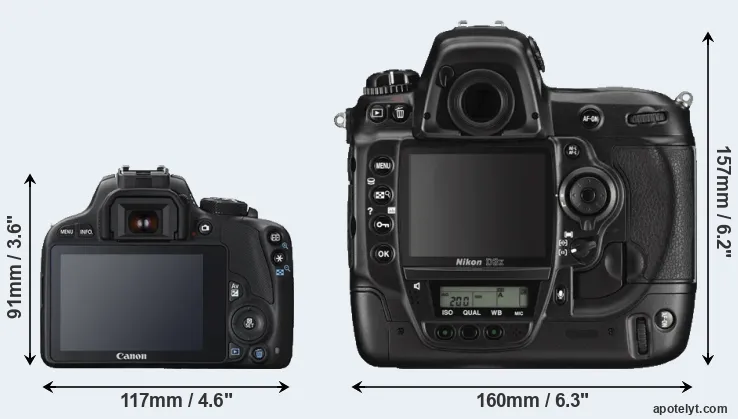 Comparison 100D or D3X rear