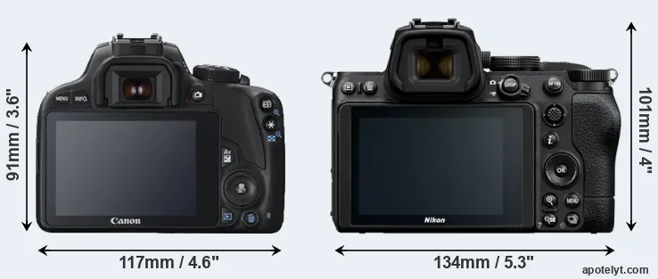 Comparison 100D or Z5 rear