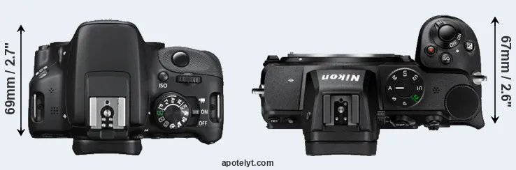 Compare 100D versus Z5 top