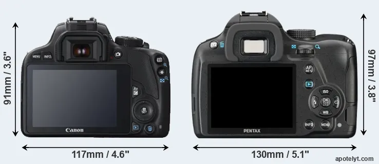 Comparison 100D or K-50 rear