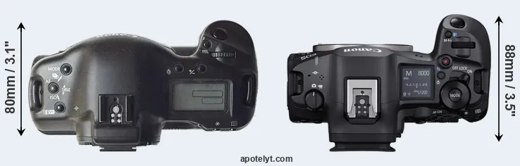 Compare 1D versus R5 Mark II top
