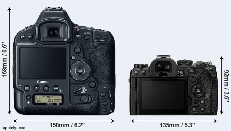 Comparison 1DX Mark II or OM-1 II rear