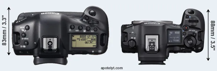 Compare 1DX versus R5 Mark II top