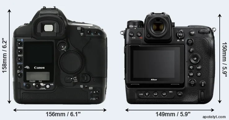 Comparison 1Ds Mark II or Z9 rear