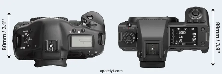 Compare 1Ds Mark III versus GFX 100 II top