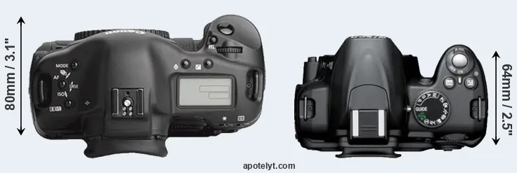 Compare 1Ds Mark III versus D3000 top