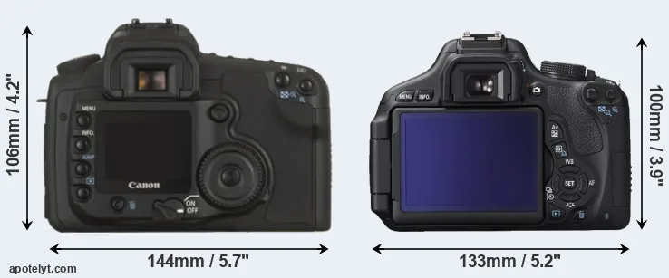 Comparison 20D or 600D rear