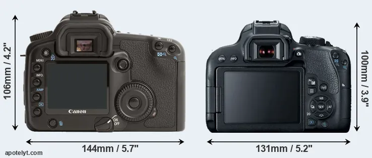 Comparison 30D or 800D rear
