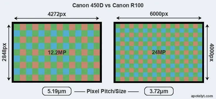 450D versus R100 MP