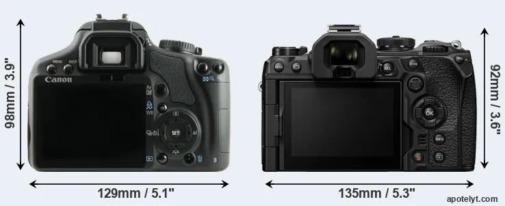 Comparison 450D or OM-1 II rear