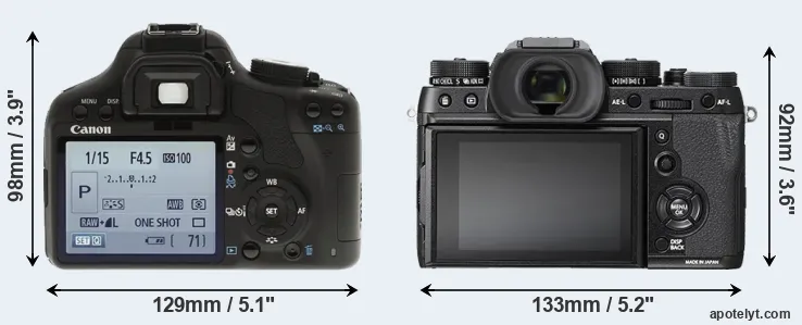 Comparison 500D or X-T2 rear