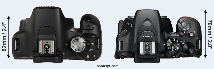 Compare 500D versus D5600 top