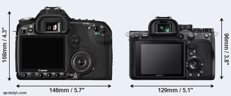 Comparison 50D or A7R IV rear