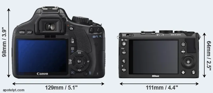 Comparison 550D or Coolpix A rear