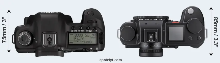 Compare 5D Mark II versus Leica SL3 top