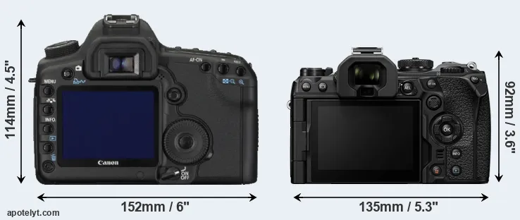 Comparison 5D Mark II or OM-1 II rear