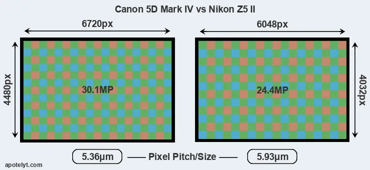 5D Mark IV versus Z5 II MP