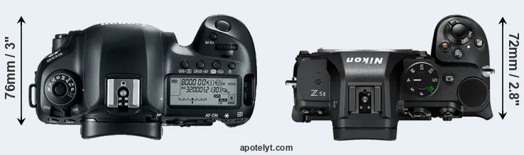 Compare 5D Mark IV versus Z5 II top