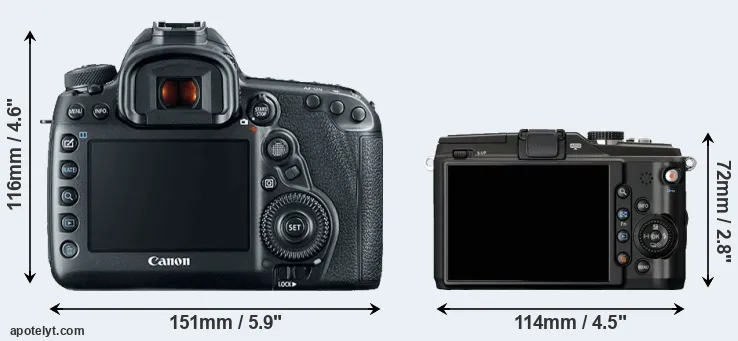Comparison 5D Mark IV or E-PL2 rear