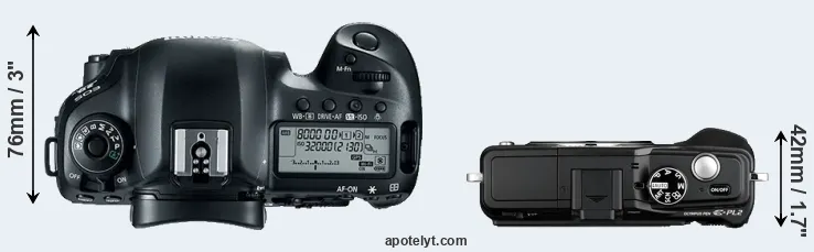 Compare 5D Mark IV versus E-PL2 top