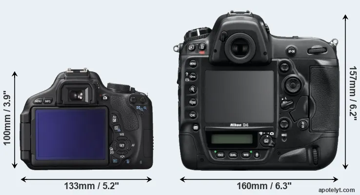 Comparison 600D or D4 rear
