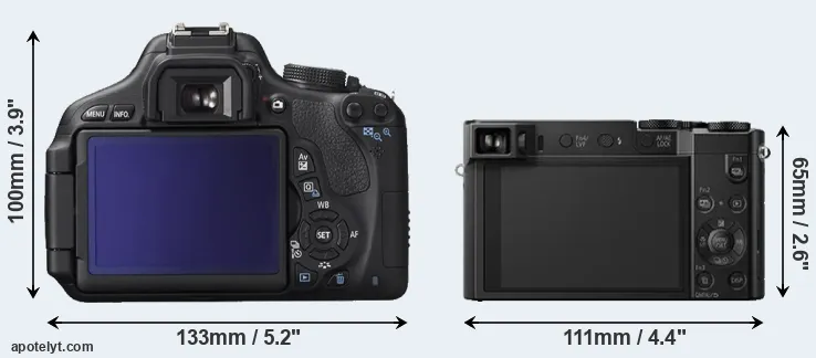 Comparison 600D or ZS100 rear