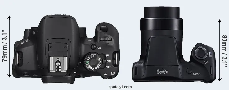 Compare 650D versus SX400 top