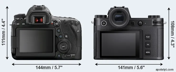 Comparison 6D Mark II or Leica SL3 rear