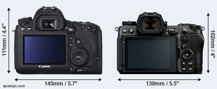 Comparison 6D or Z6 III rear