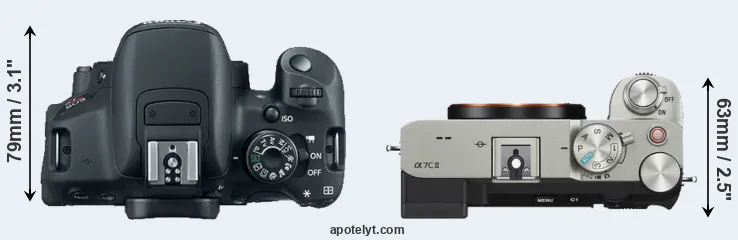 Compare 700D versus A7C II top