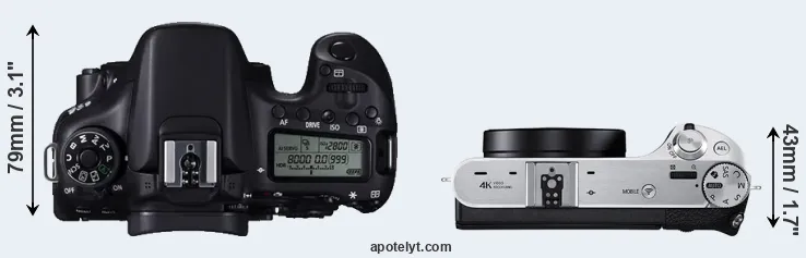 Compare 70D versus NX500 top
