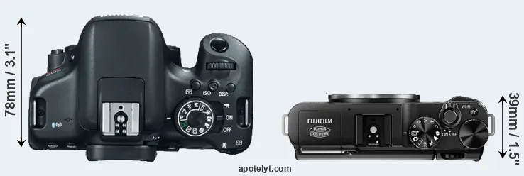 Compare 750D versus X-M1 top