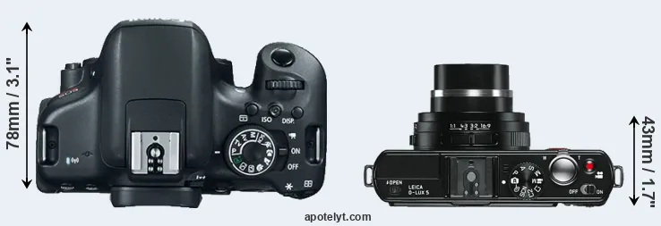 Compare 750D versus D-LUX 5 top