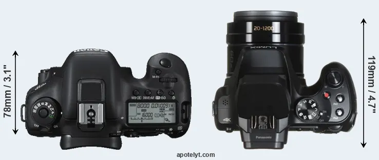 Compare 7D Mark II versus FZ82 top