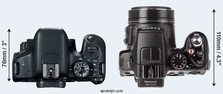 Compare 800D versus FZ200 top