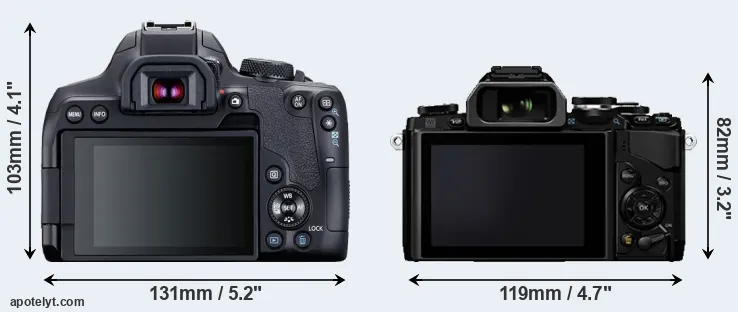 Comparison 850D or E-M10 rear