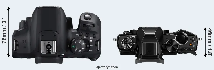 Compare 850D versus E-M10 top