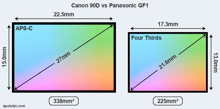 Canon 90D and Panasonic GF1 sensor measures