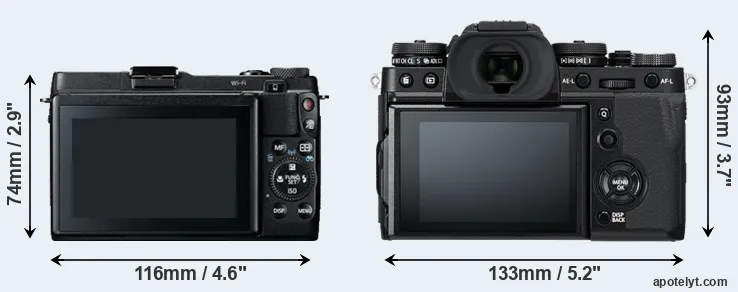 Comparison G1X Mark II or X-T3 rear