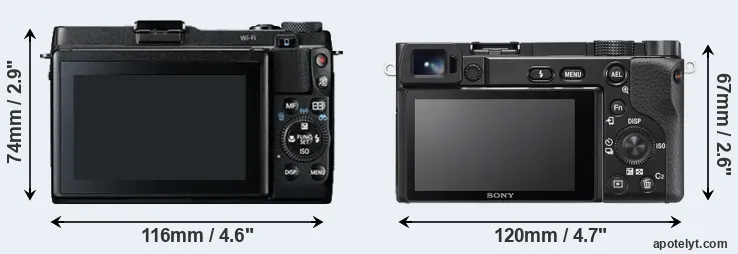 Comparison G1X Mark II or A6100 rear