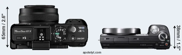 Compare G1X versus NEX-5N top