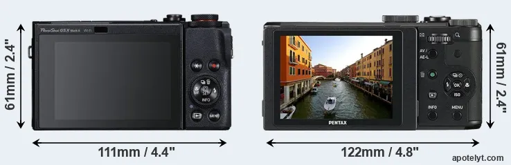 Comparison G5X Mark II or MX-1 rear