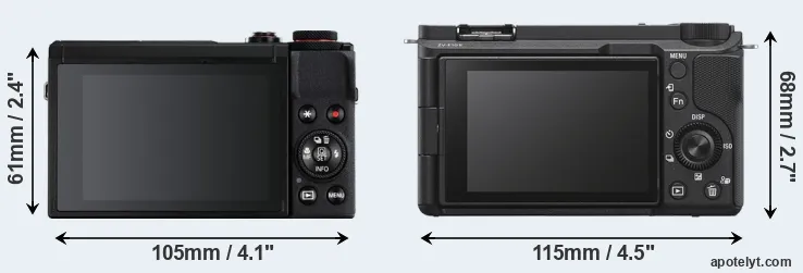 Comparison G7X Mark III or ZV-E10 II rear