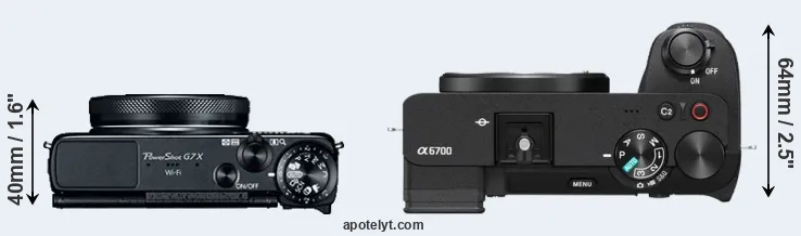 Compare G7X versus A6700 top