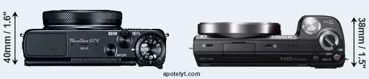 Compare G7X versus NEX-5N top