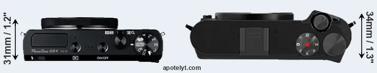 Compare G9X versus M1 top