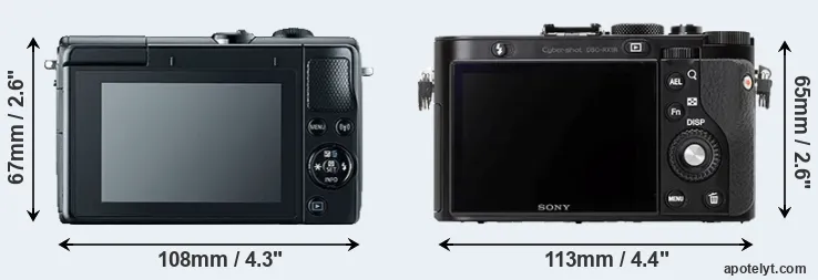 Comparison M100 or RX1R rear